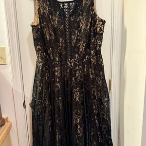 Lane Bryant Black Lace Midi Dress